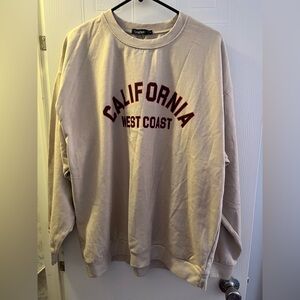 Boohoo Cream Crewneck Sweater California West Coast